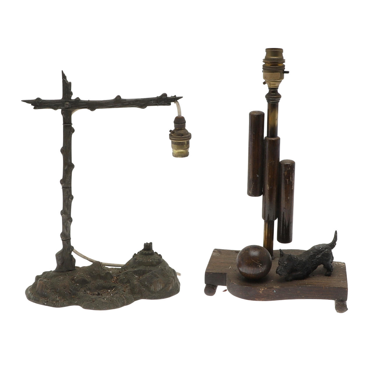 TWO DECORATIVE TABLE LAMPS.