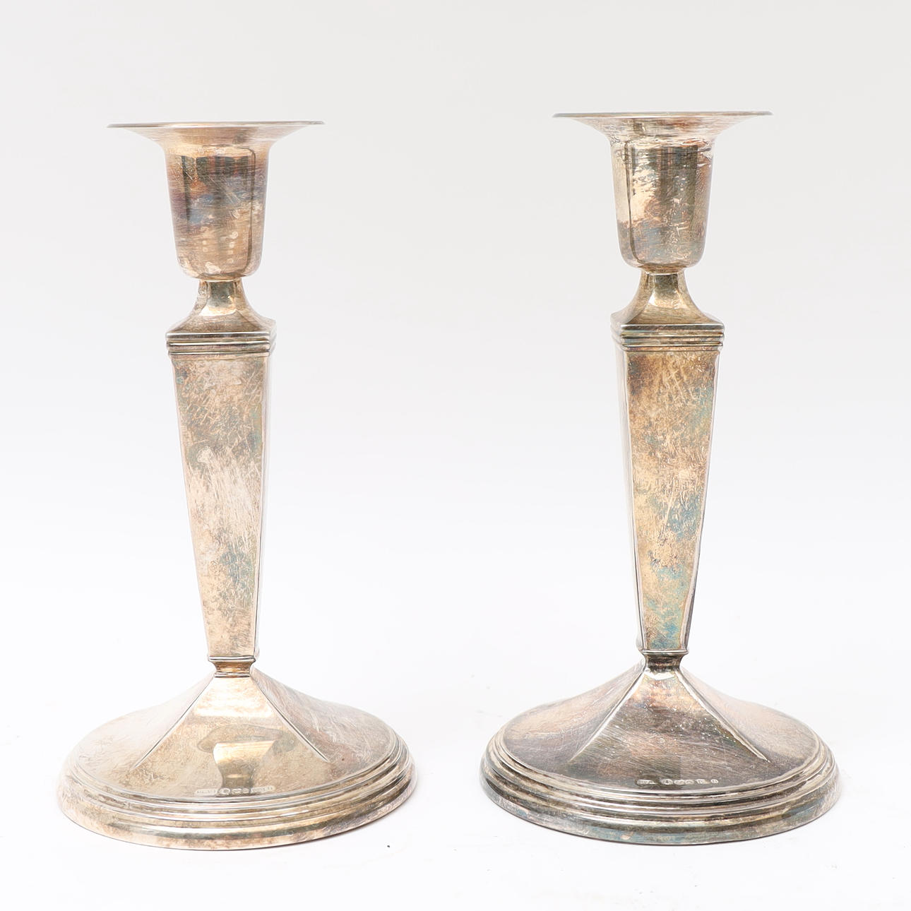 CANDLESTICKS A PAIR, silver, GAB, 1957.