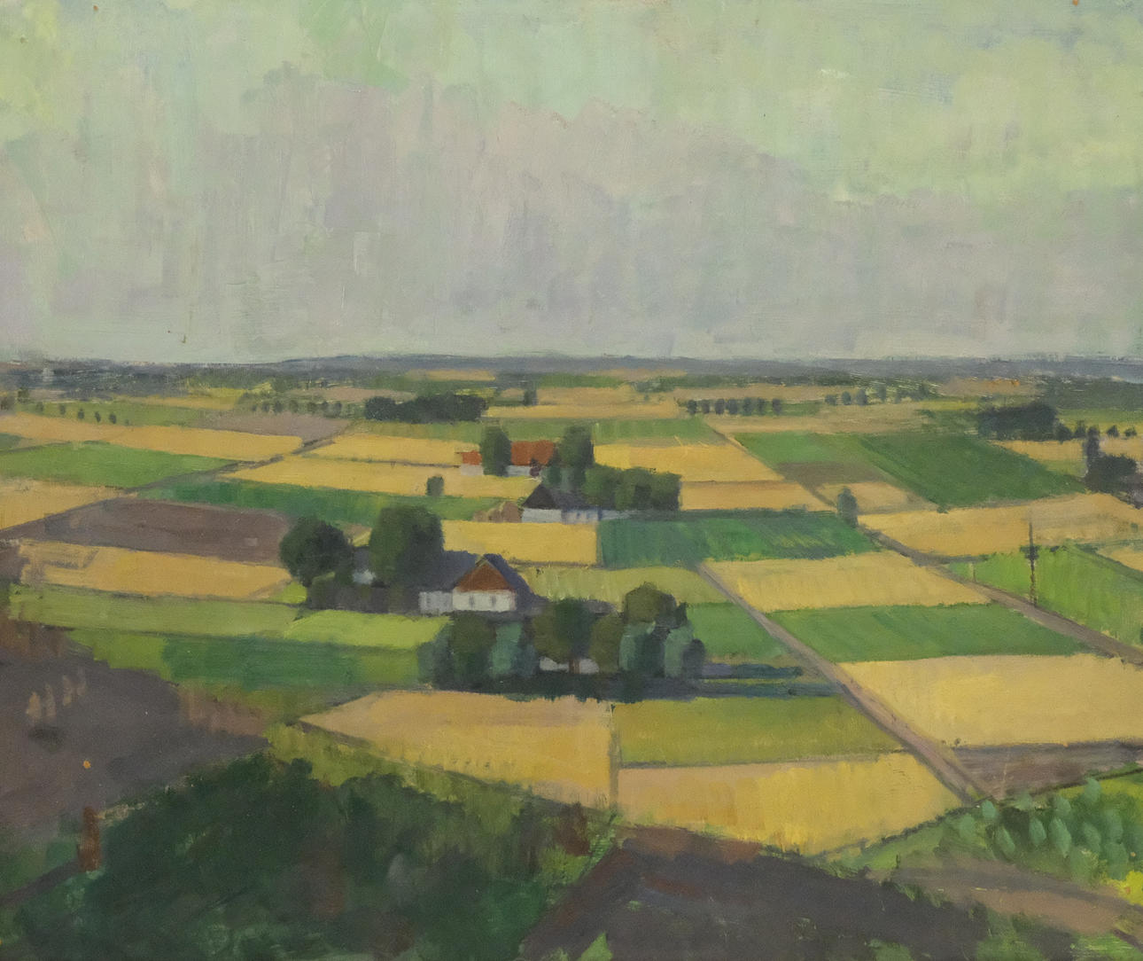 JOHAN JOHANSSON. LANDSCAPE, OIL ON PANEL.