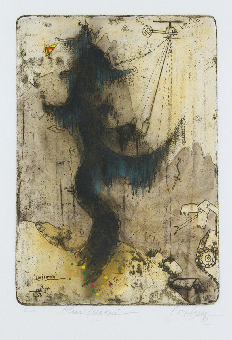 ADI HOLZER. ”Almfrieden.”E.A, epreuve d'artiste.