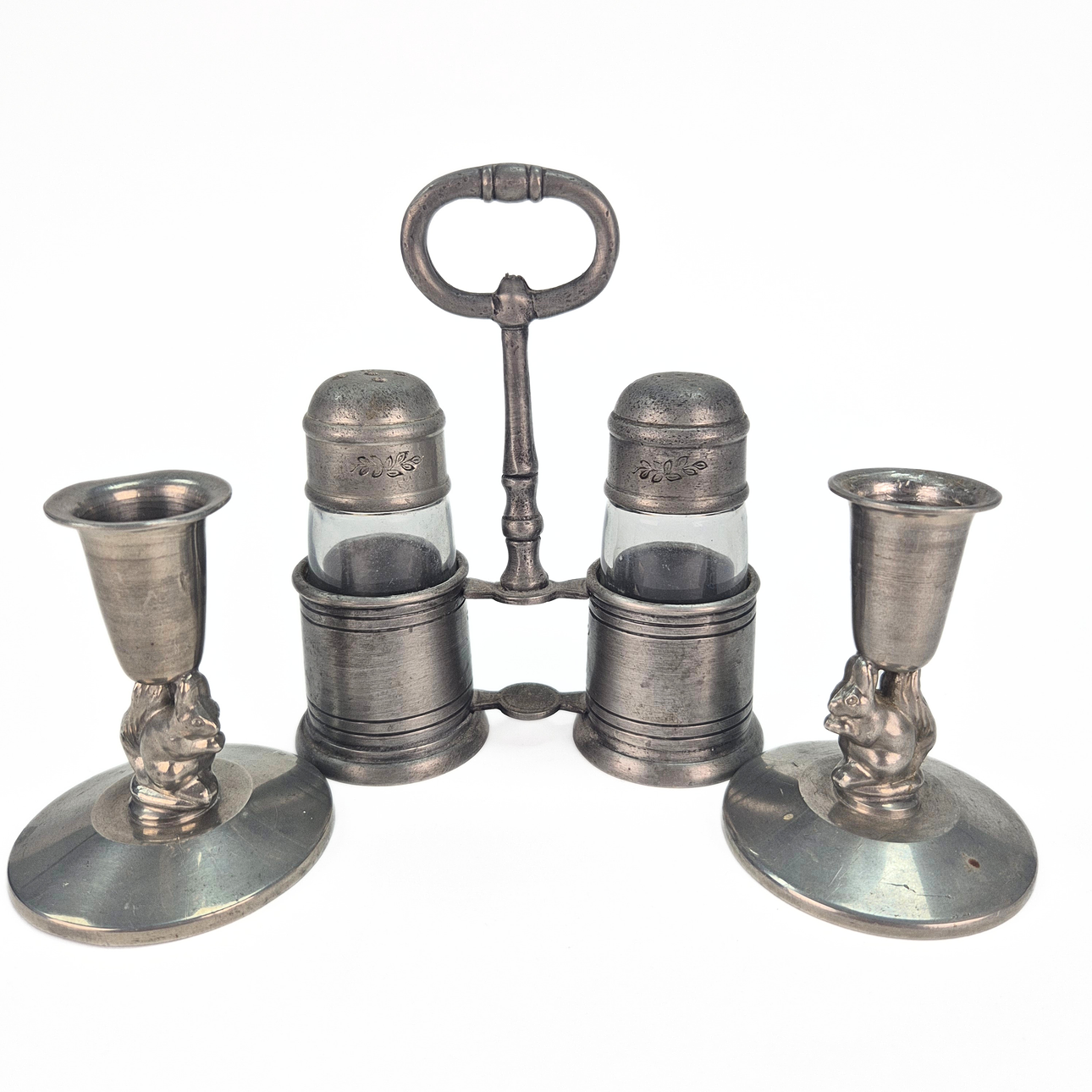 PARTI Tin - Candlesticks, Salt & Pepper Pots.