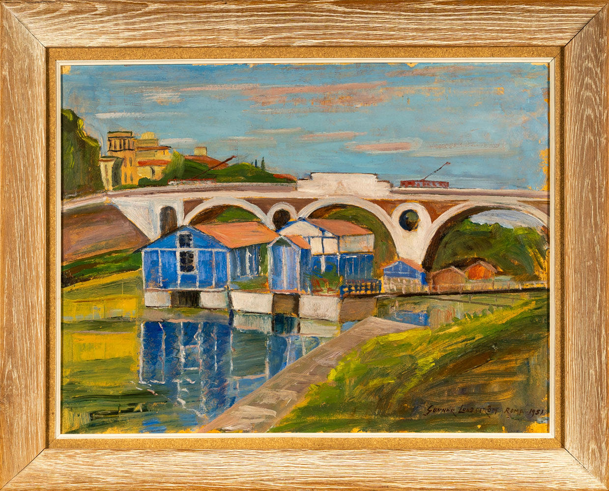 GUNNAR LUNDSTRÖM. Oil on panel, “Roma”.