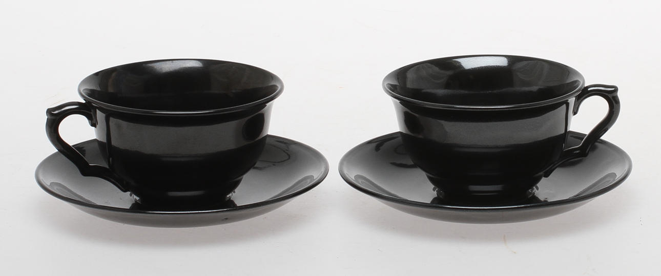 TEKOPPAR 12 st med fat 10 st, porslin, Gefle.