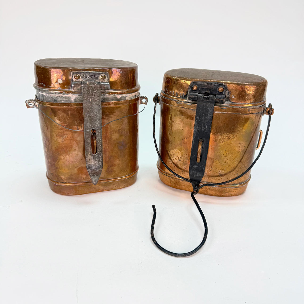 COOKWARE - Copper 2 pcs, stamps, 1800 numbers.