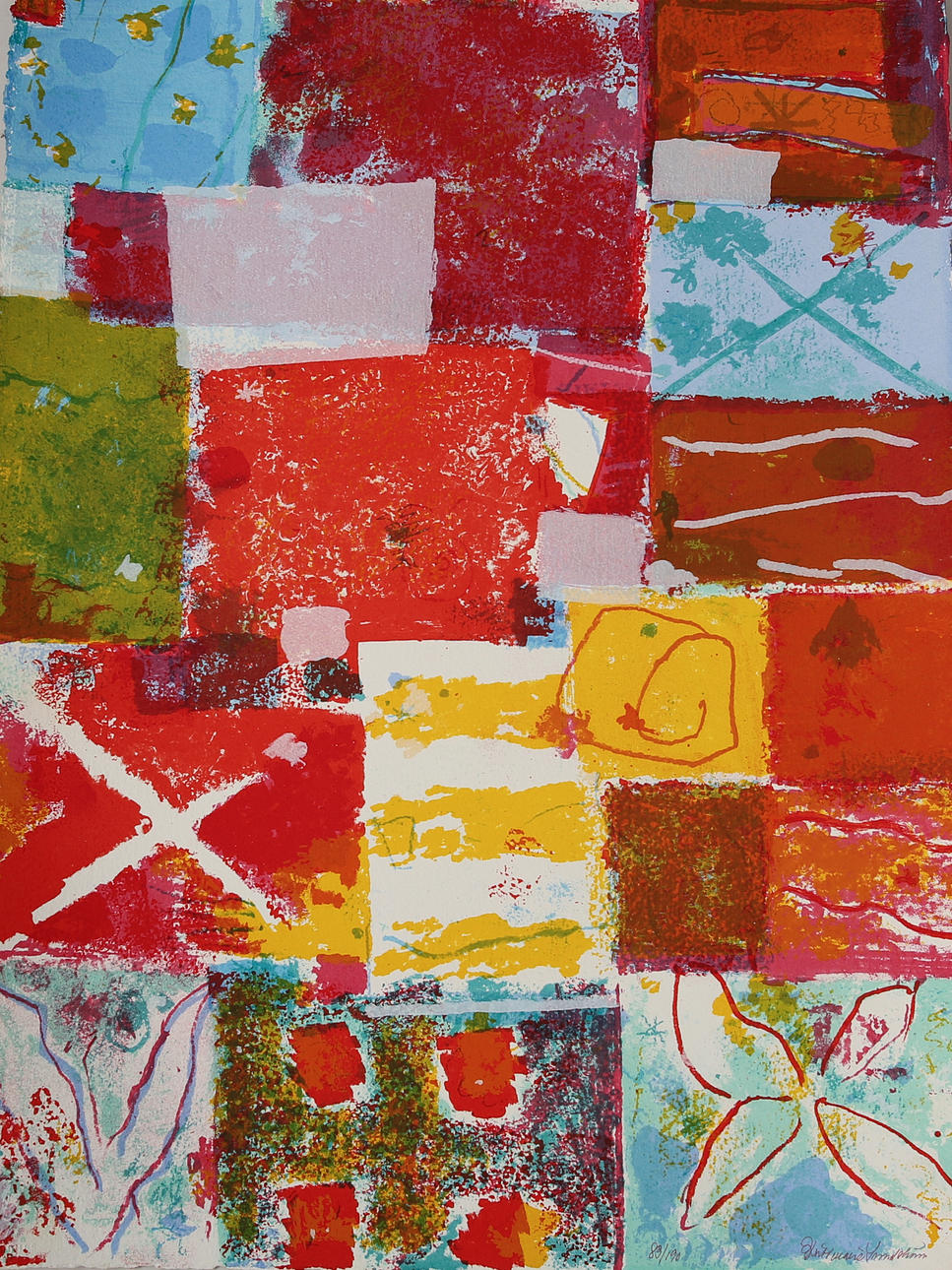 BRITTMARIE SUNDSTRÖM. Silkscreen, composition, numbered 76/190, signed.