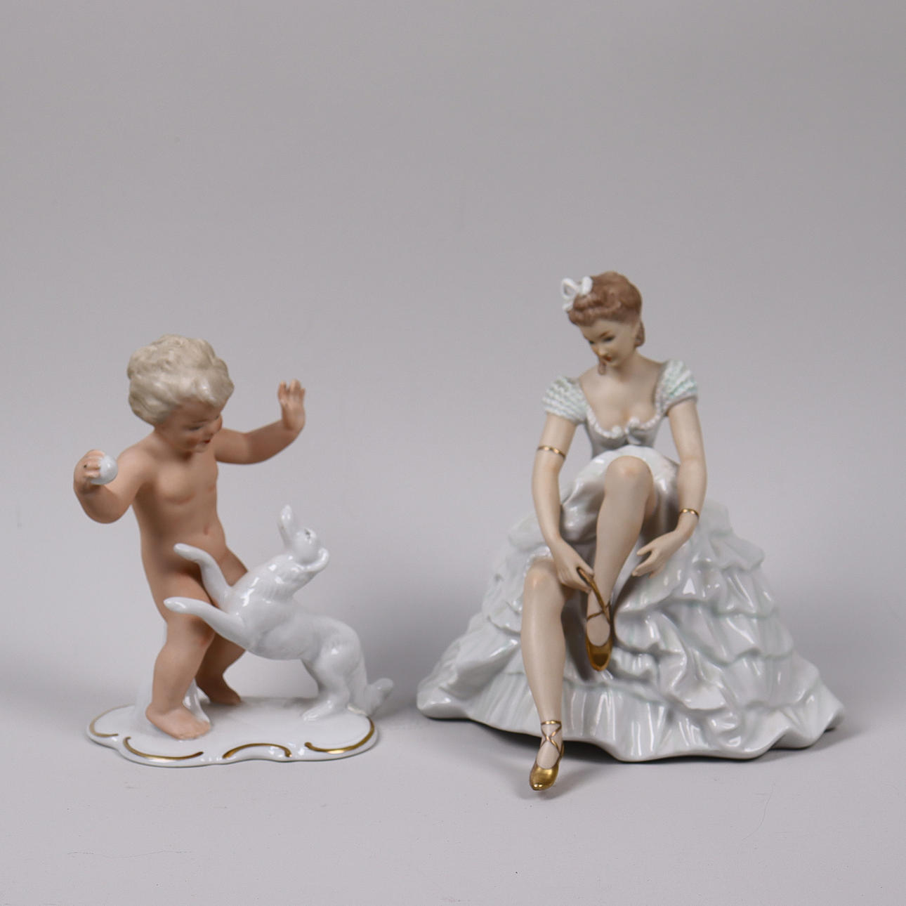 FIGURINES, Wallendorf, Germany, 2 pcs.