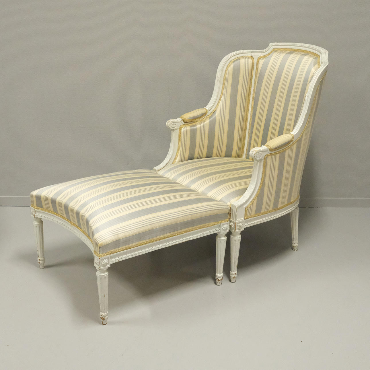 ARMCHAIR AND STOOL, GUSTAVIAN STYLE.