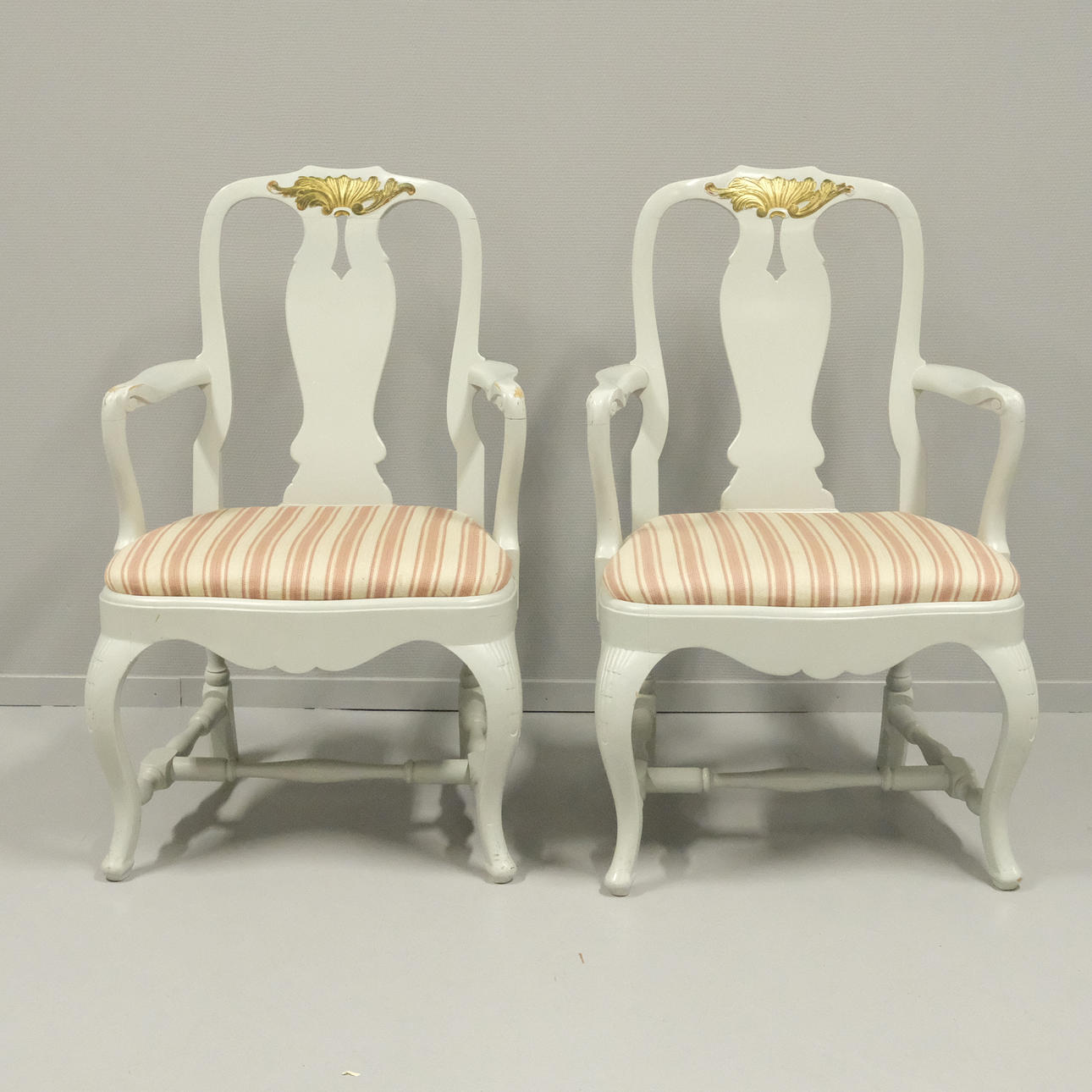 ARMCHAIRS, A PAIR, ROCOCO STYLE.