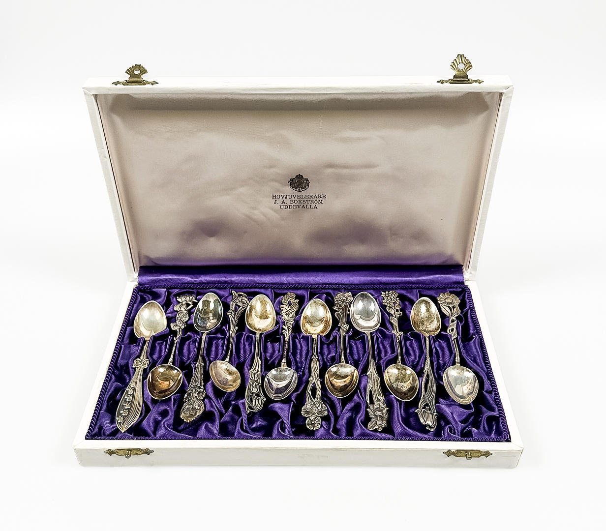 COFFEE SPOONS, 12 pcs, silver, GEWE, 1960s.