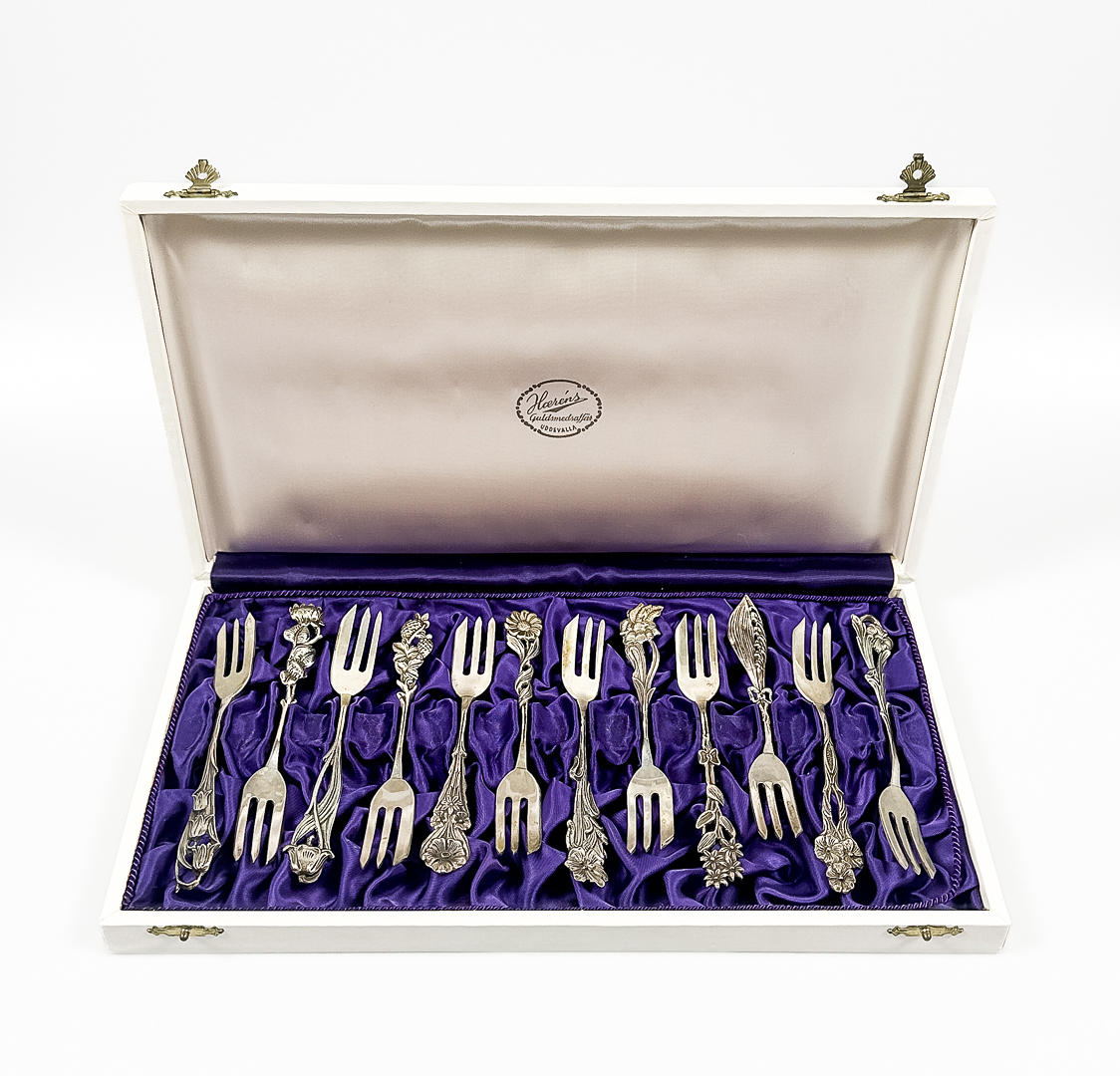 DESSERT FORKS, 12 pcs, silver, GEWE.