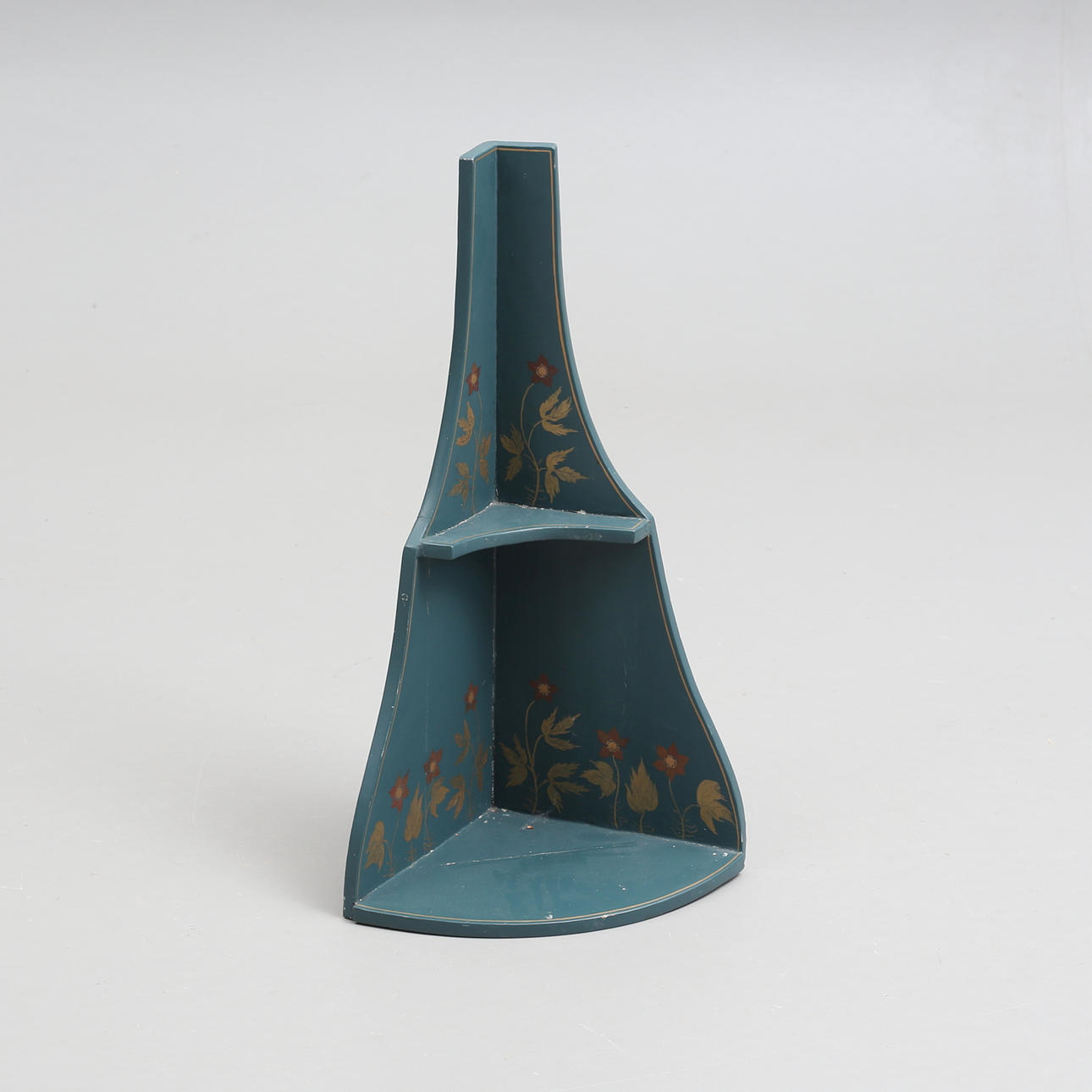 CORNER SHELF, wall-mounted, folk art.