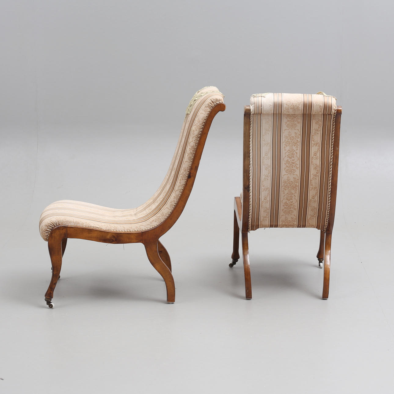 SWAN CHAIRS, a pair, 19th century.