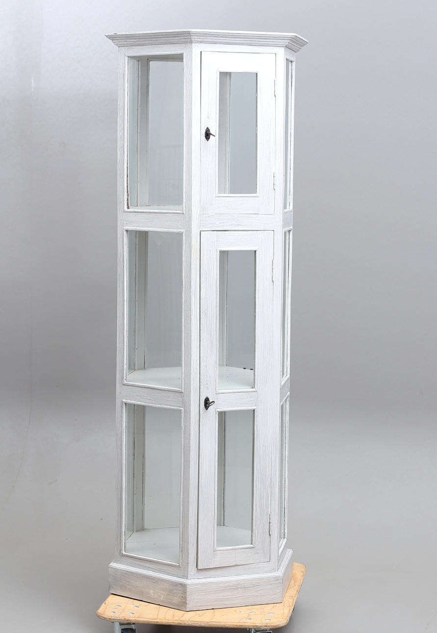 DISPLAY CABINET, hexagonal, 20th century.
