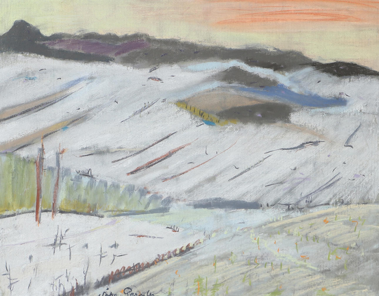 ÅKE PERNBY. Landscape, pastel, signed.