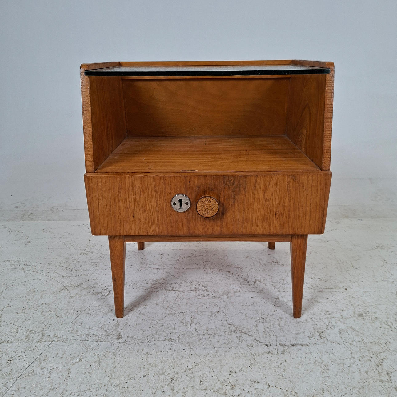 BEDSIDE TABLE, 1940s.