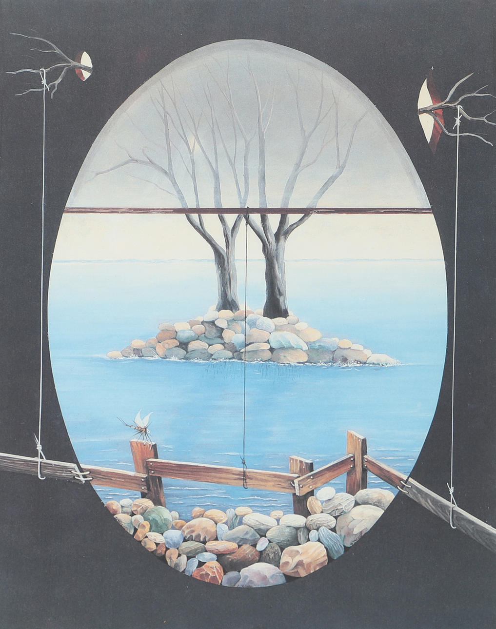 PETER JAKOBY. View, colour lithograph, signed.