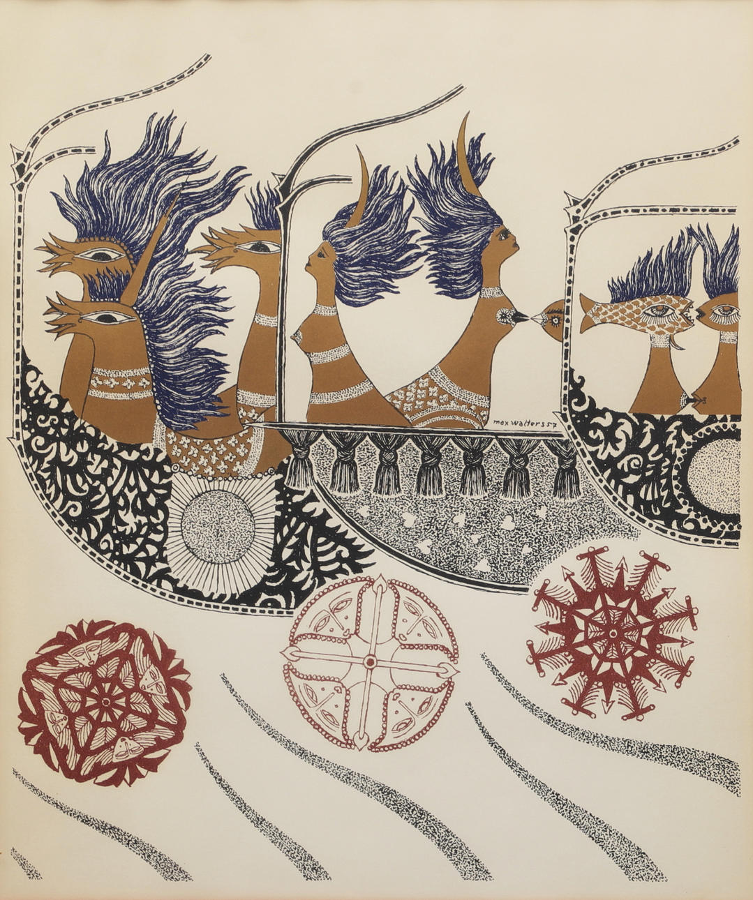 MAX WALTER SVANBERG. Figure composition, signed and dated 57.