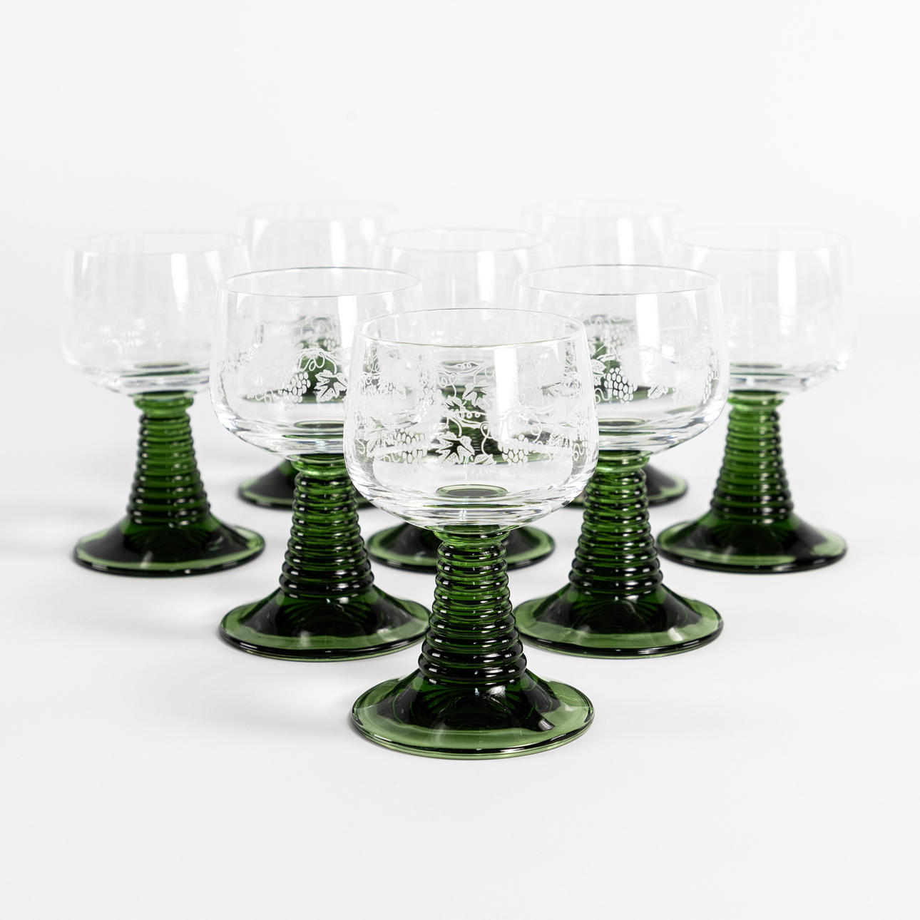 RÖMER glasses, 8 pcs, green stem.