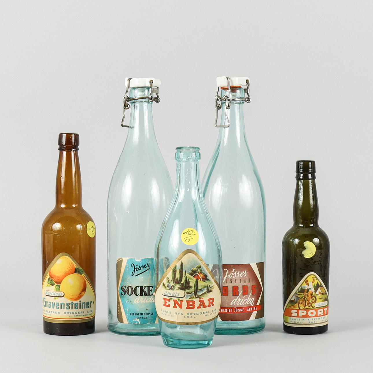 BREWERY BOTTLES 5 pieces.