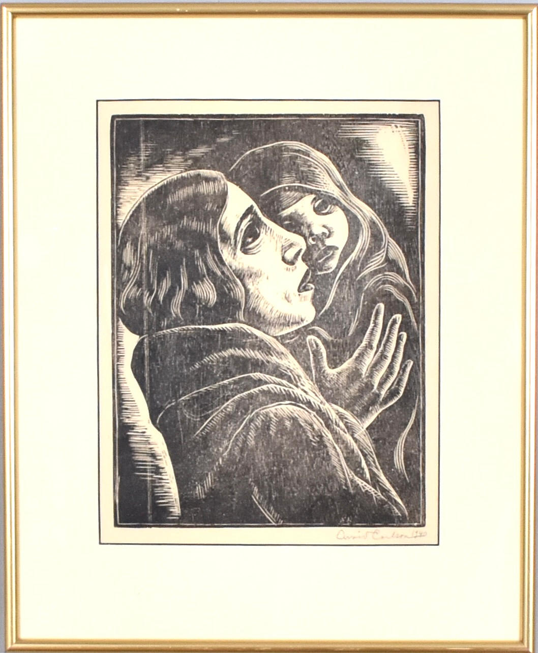 ARVID CARLSON. Woodcut.