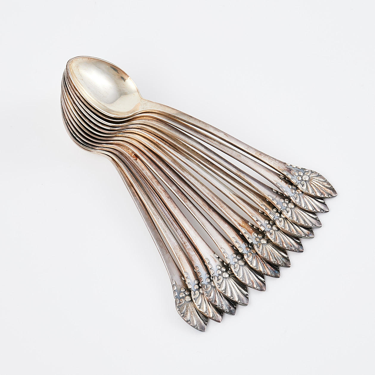 MOCKASPOONS, 12 pcs, C.G Hallberg, 1948.