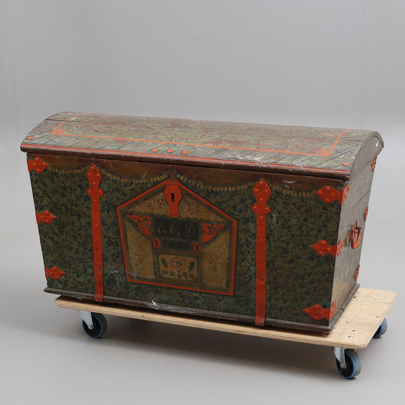 FOLK ART CHEST, dated 1850.