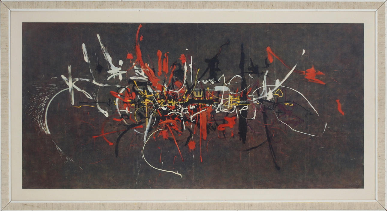 AFTER GEORGES MATHIEU. "The Capetians", print, signed in print.