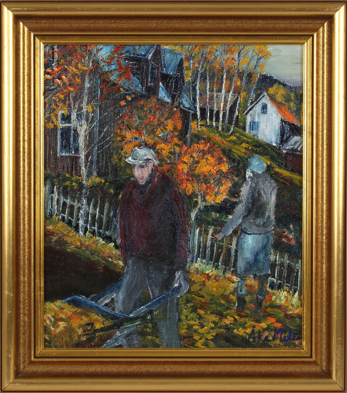 ÅKE MELIN. Autumn, oil on panel, signed.