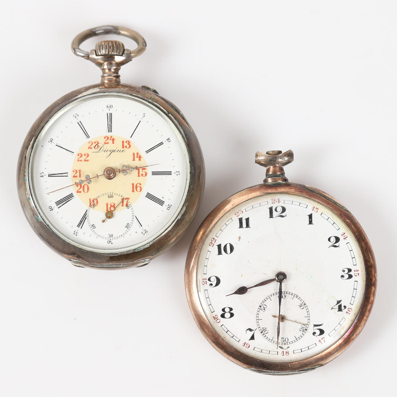 POCKET WATCHES, 2 pieces, silver.