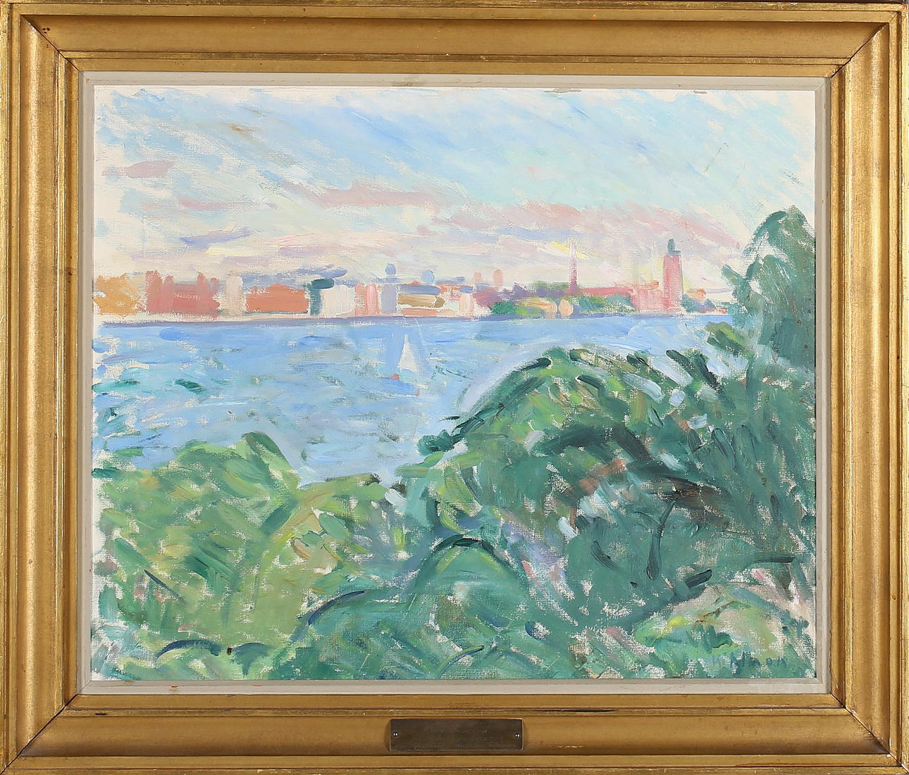 EINAR KIHLMAN. "Utsikt över riddarfjärden", olja på duk, signerad.