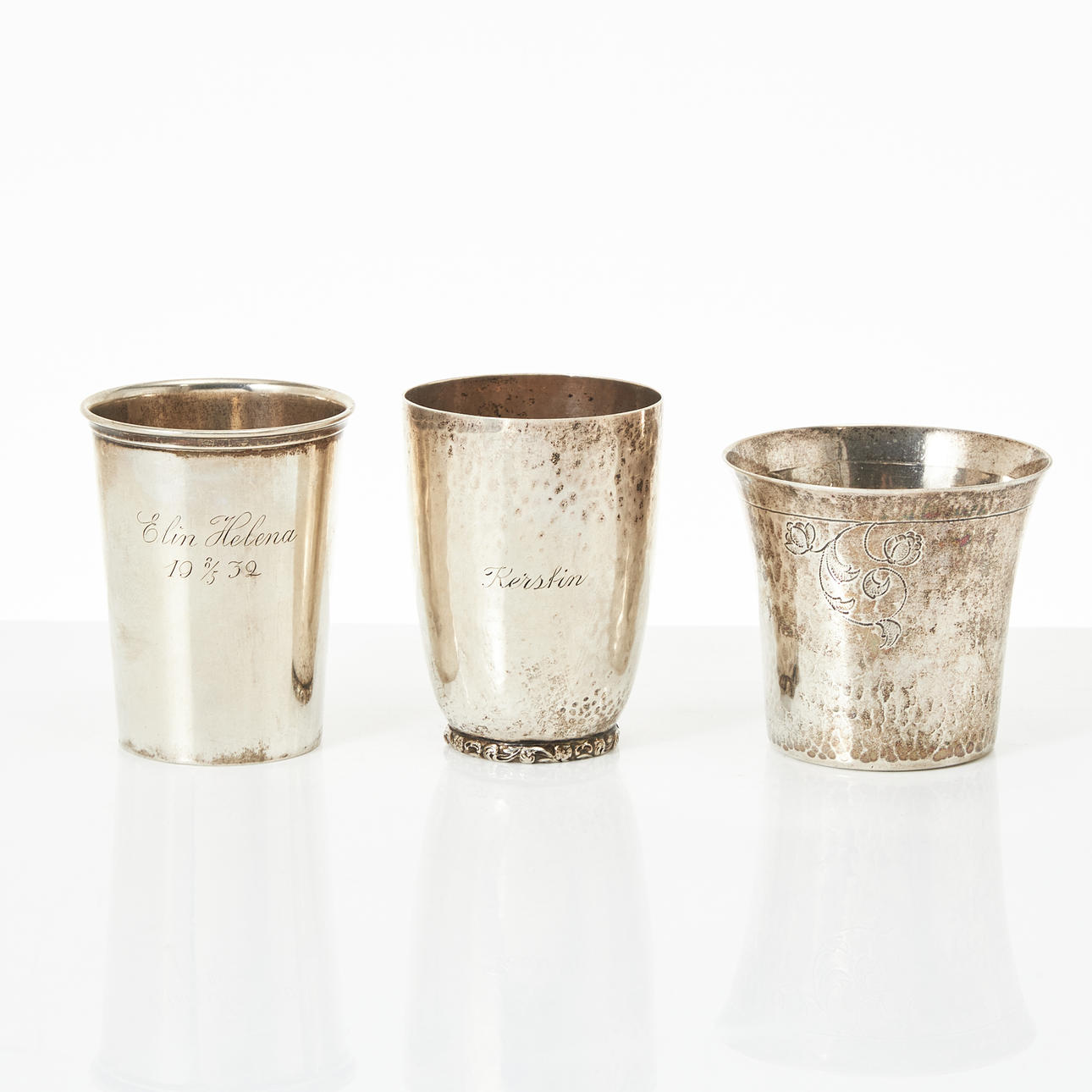 BEAKERS, 3 pcs silver.