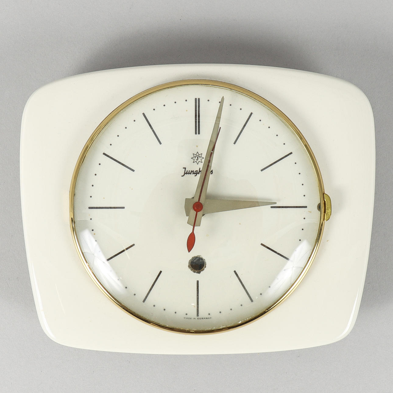WALL CLOCK porcelain, Junghans, 20th century.