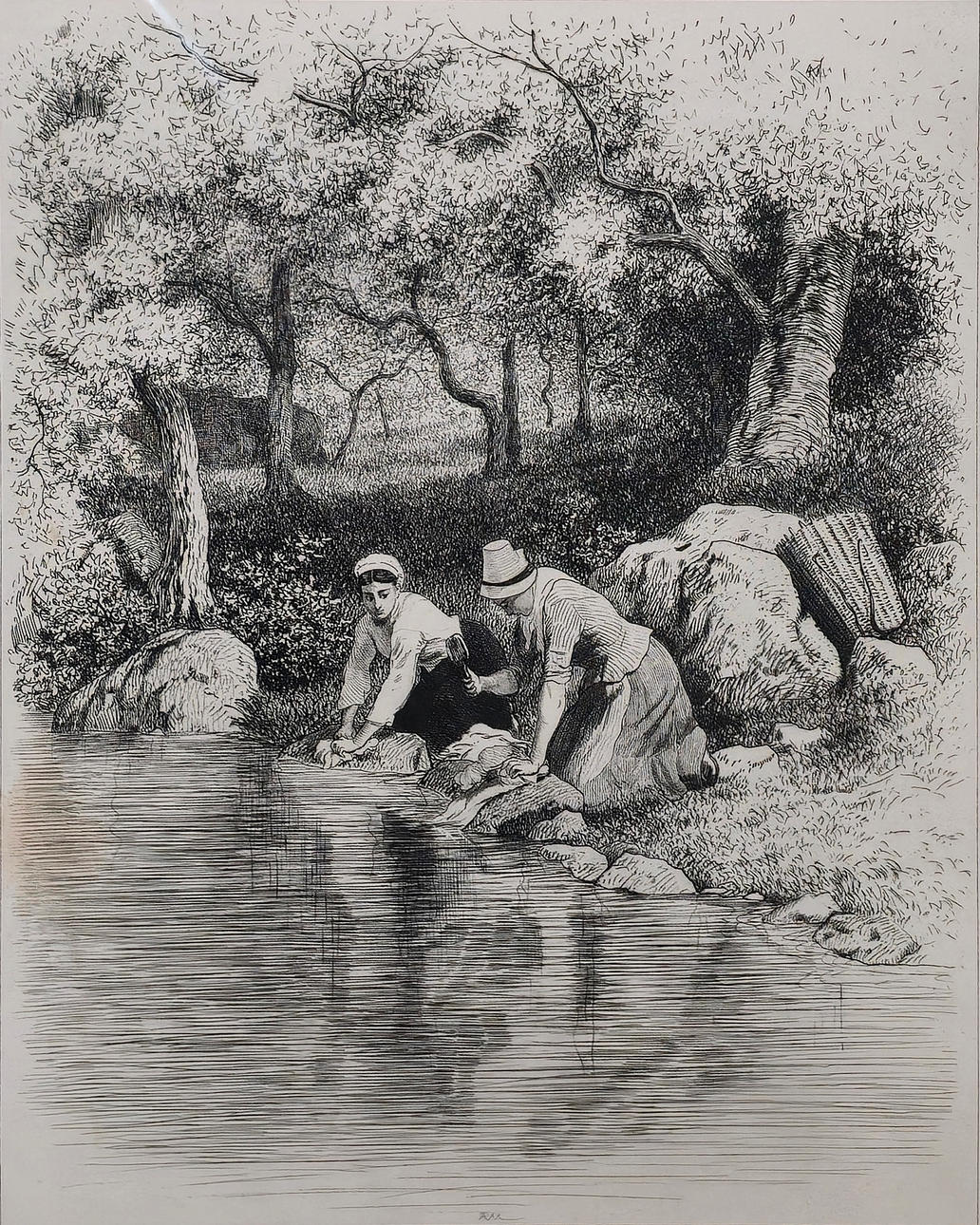 LAS LAVANDERAS. FROM "L'EAU-FORTE EN 1880".