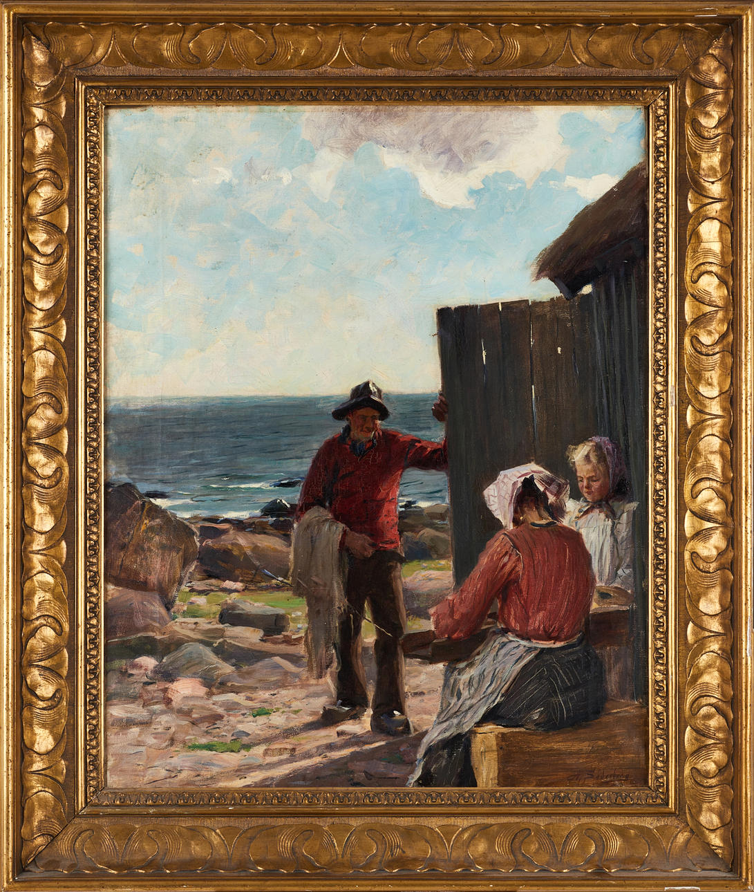ADELE SÖDERBERG (1880-1916). Fisherman, signed, oil on canvas.