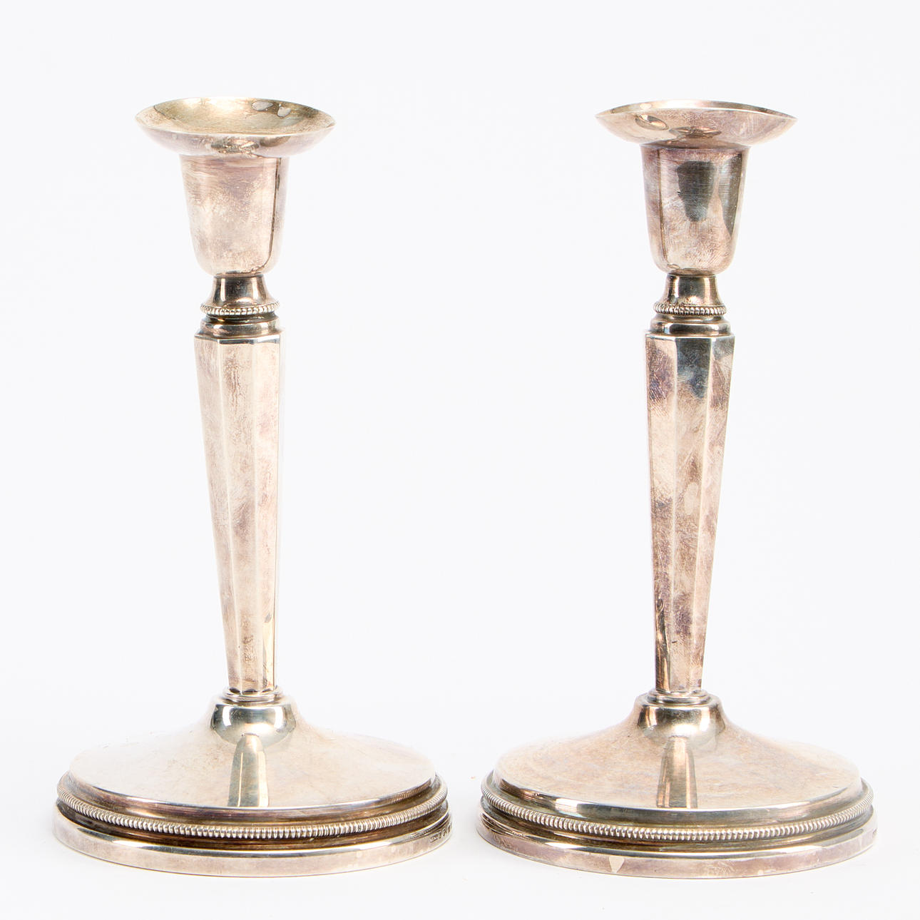 ERIC LÖFMAN. CANDLESTICKS a pair silver Mema Linköping 1992.