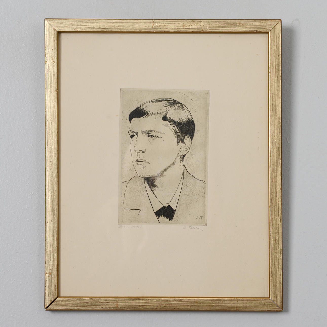 AXEL TALLBERG. "Zorn", etching, signed and dated 1880.