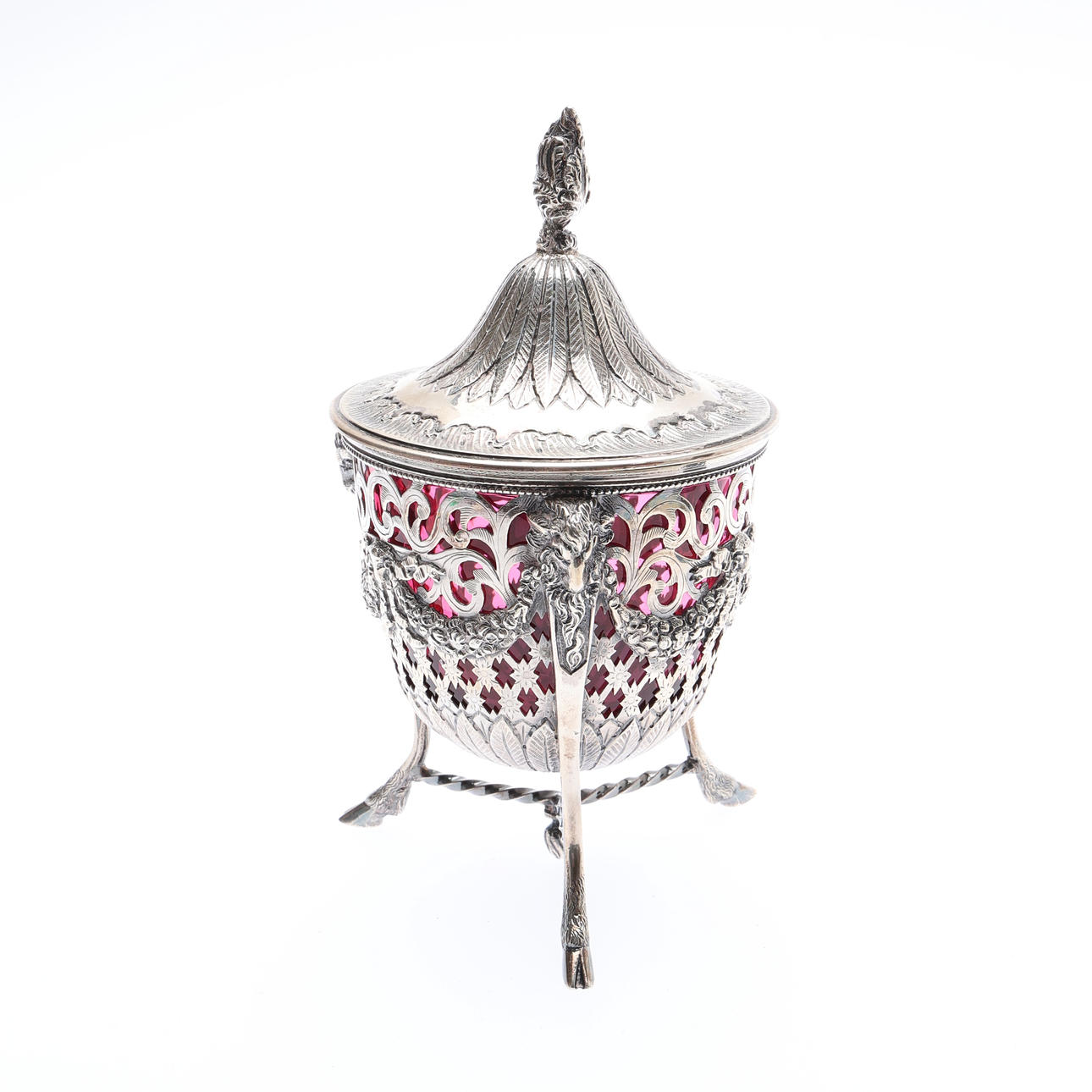 LATE VICTORIAN SILVER SUGAR VASE.