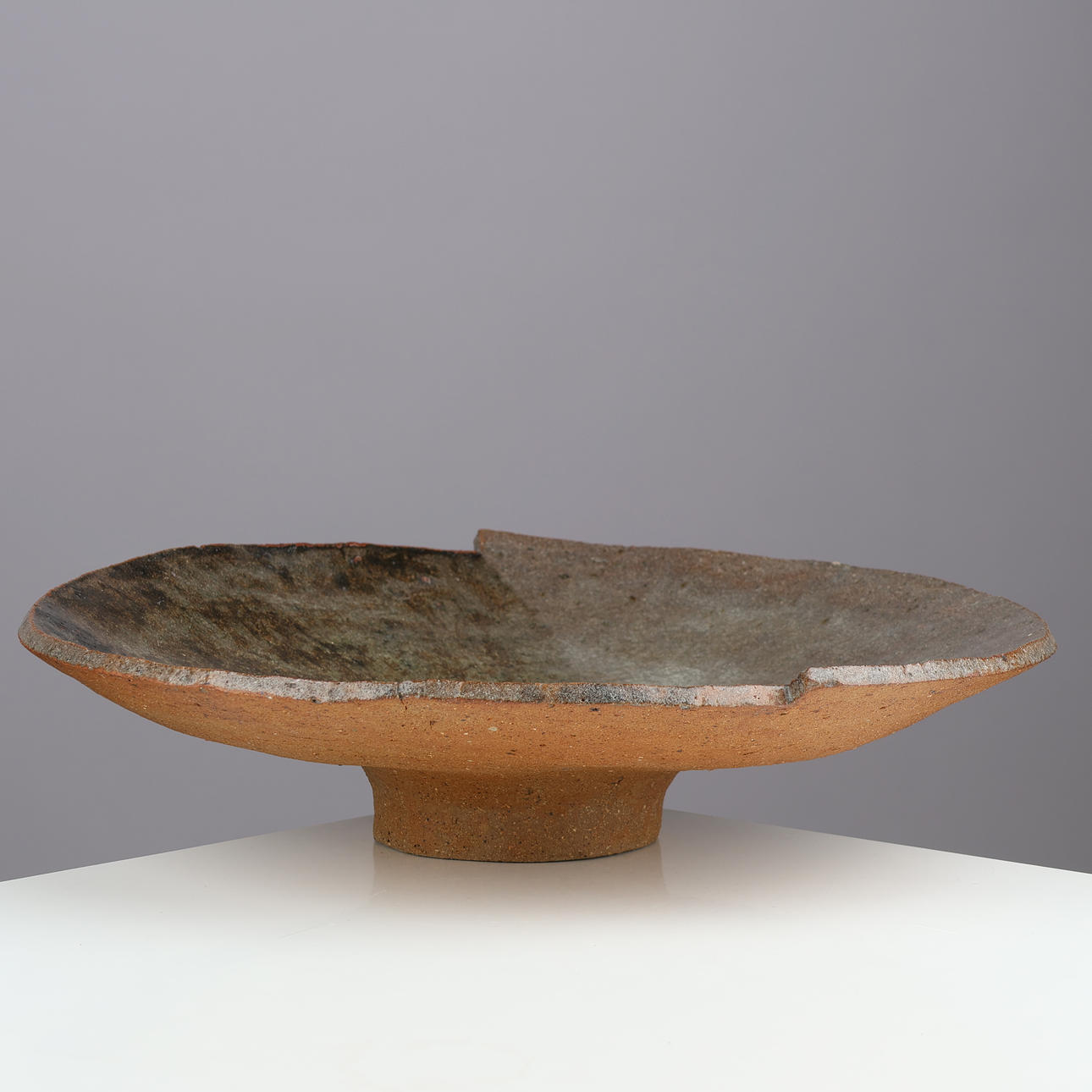 Stoneware dish by unknown potter, signed, Denmark, approx. 1970s.