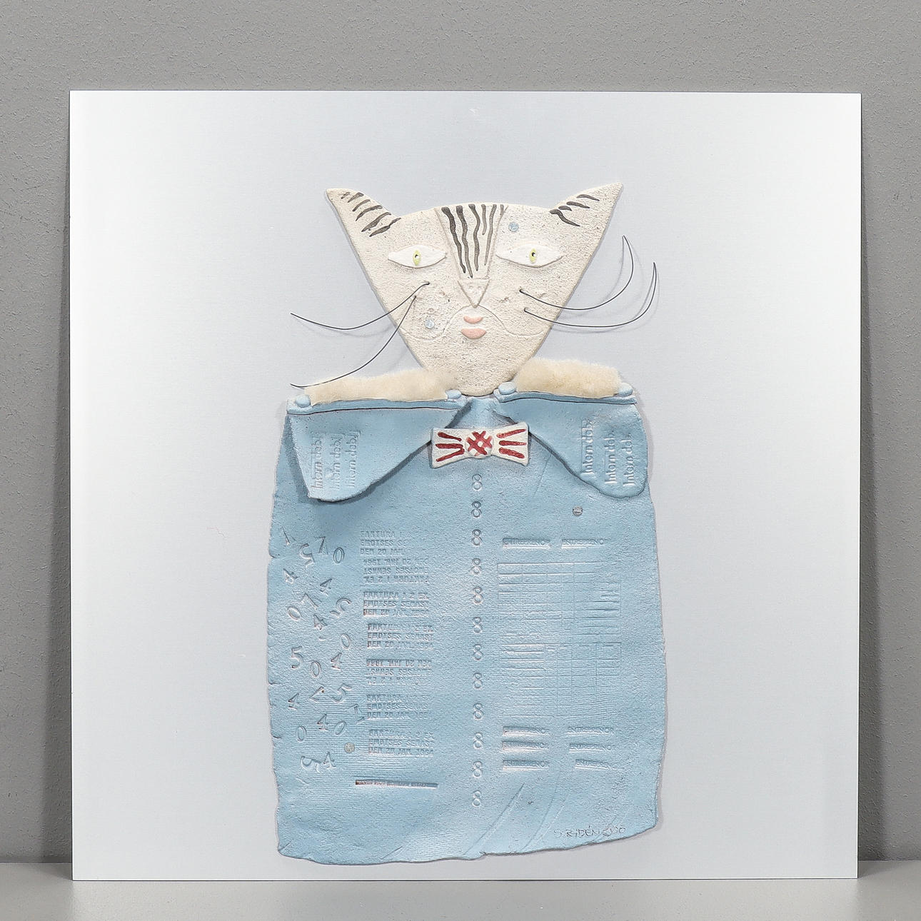 SUSS RYDÉN. Ceramic plaque, mounted on metal, signed.