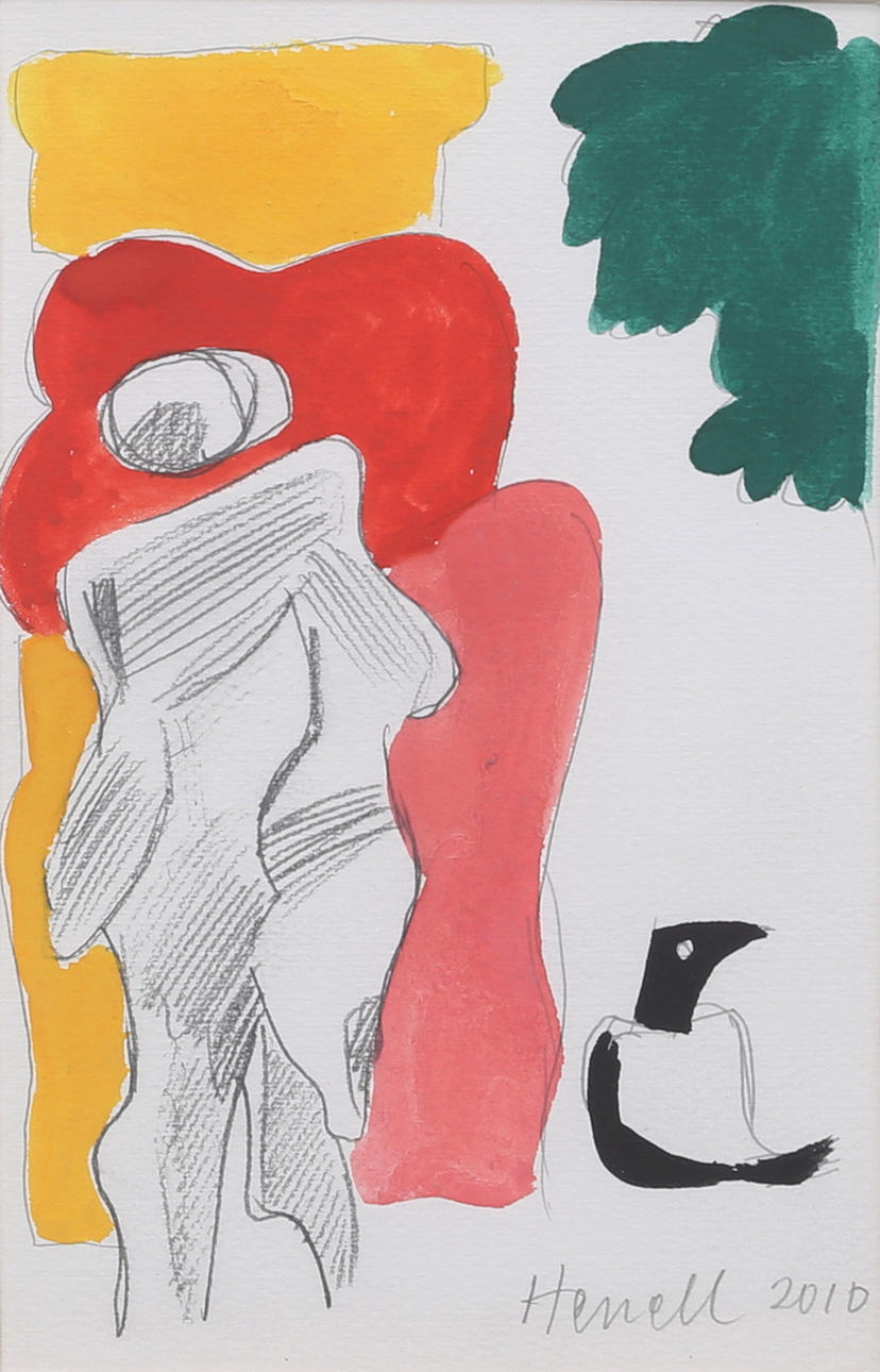 LARS HENELL. Figurkomposition. Mixed media, signed and dated 2010.