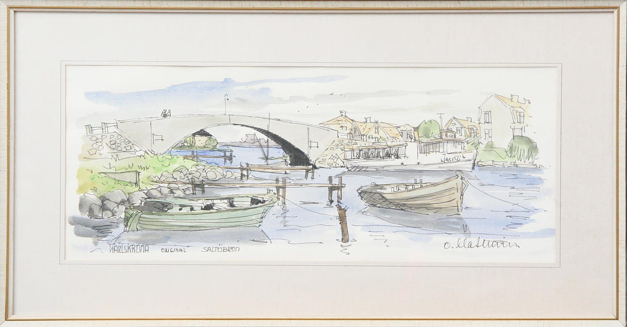 OLE MATHIESEN. WATERCOLOUR, signed.