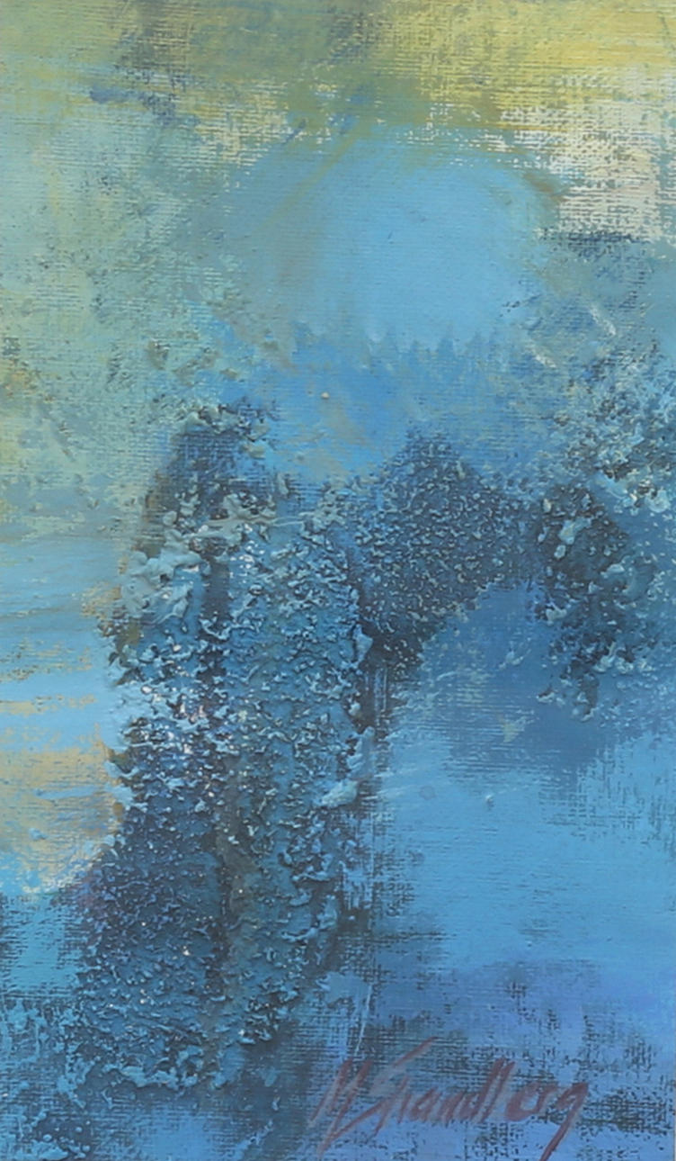 MONICA STRANDBERG. Composition. Oil on canvas, signed.