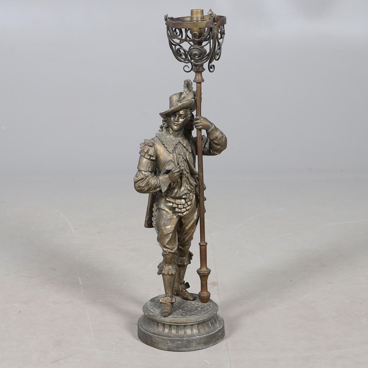 SPELTER FIGURE LAMP.