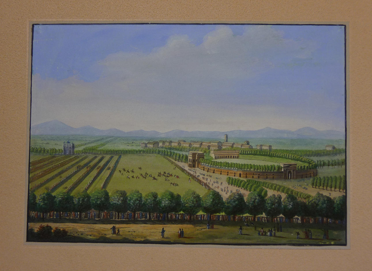 BALTHASAR WIGAND - VERKSTAD. Militärparad i övre italienska landsbygden.