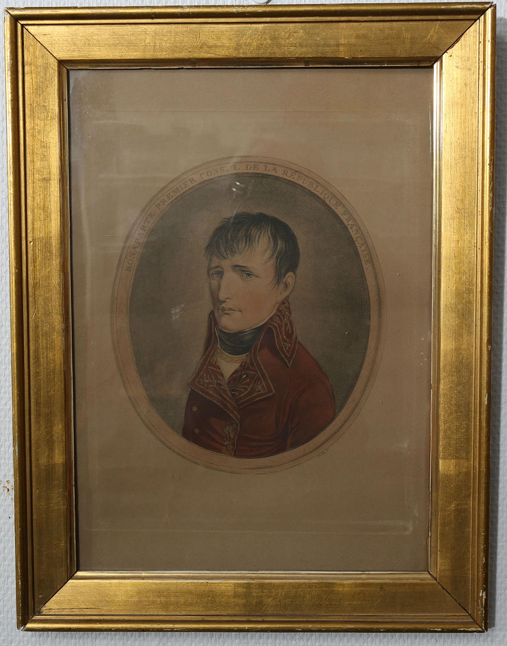 OIDENTIFIERAD KONSTNÄR. Kolorerat kopparstick, Napoleon, P Boilly, 1800-tal.