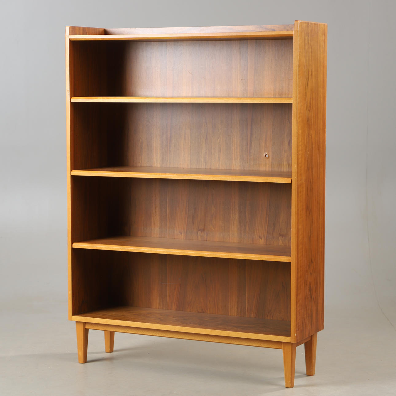 BOOKCASE, walnut, mid-20th century.