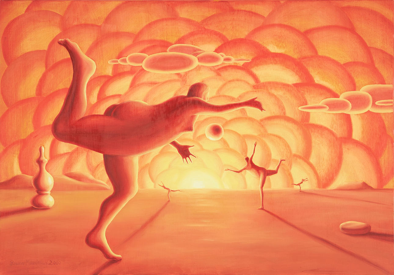 BRUNO MAXIMUS. "Aringolaskun", acrylic on canvas, signed and dated 2000.