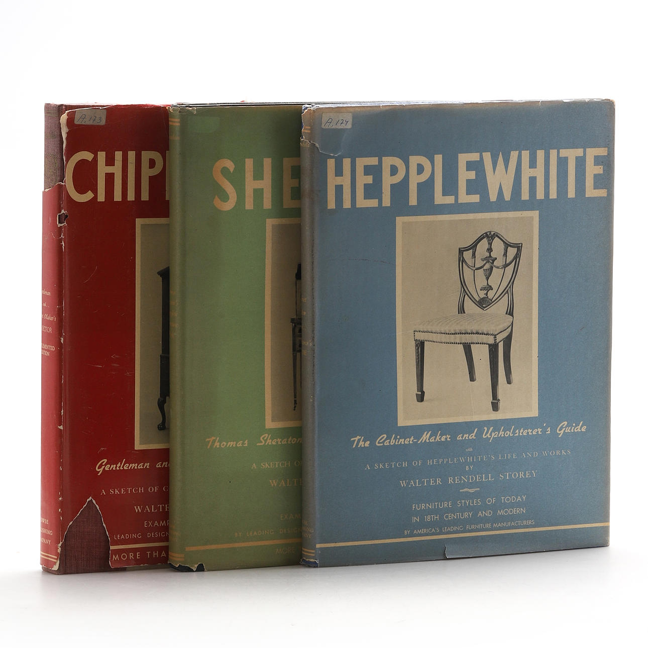 BÖCKER, 3 st, Chippendale, Sheraton samt Hepplewhite.
