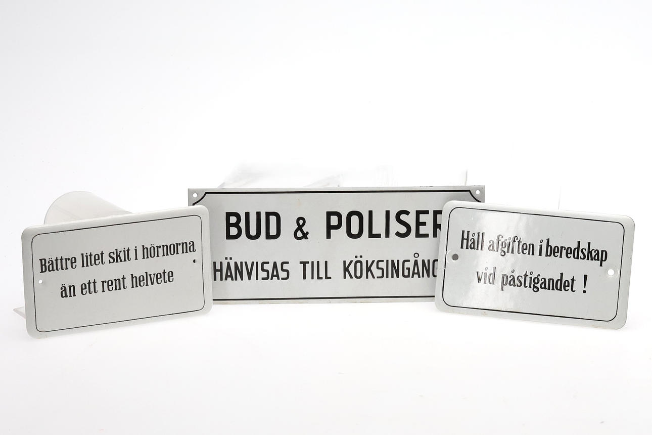 ENAMEL SIGNS, 3 pcs.