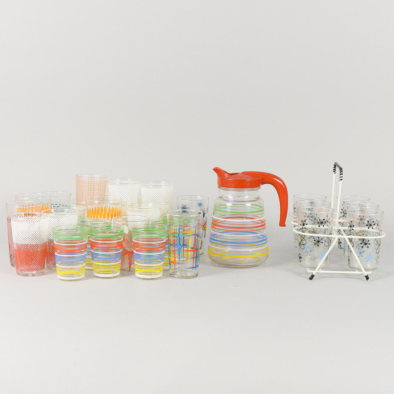 JUICE GLASSES etc., 20th century.